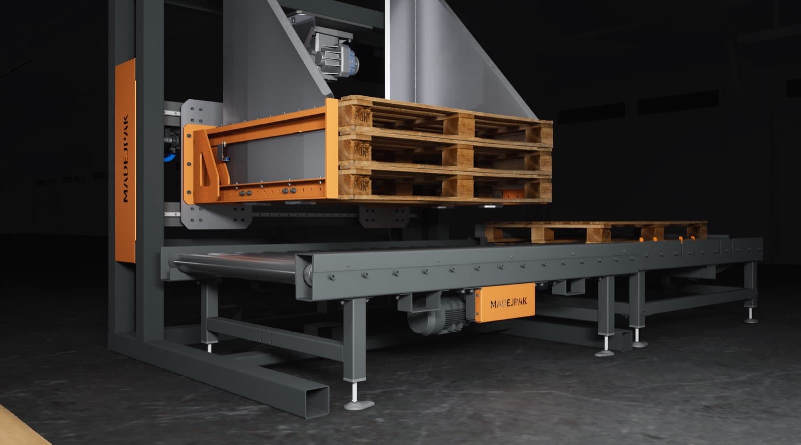 Pallet destackers — automatic pallet magazine — visualisation 2